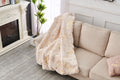 Luxury Chinchilla Faux Fur Gilded Beige Throw Blanket 60