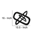 Metal Accent Decor With Oval Shaped Inters, Black Black Metal