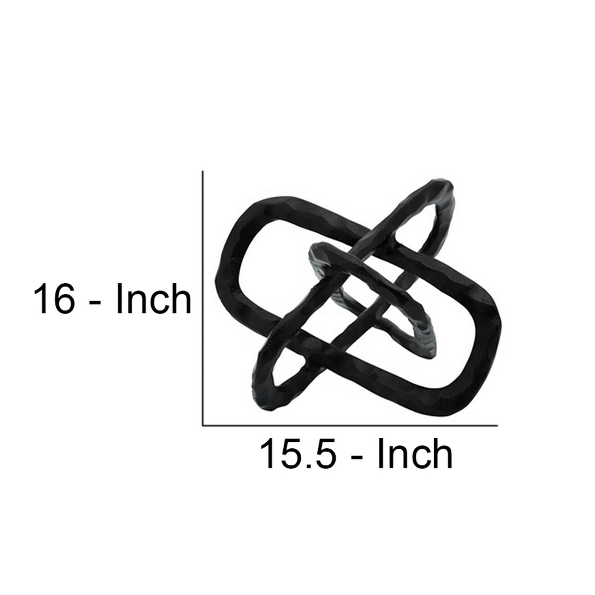 Metal Accent Decor With Oval Shaped Inters, Black Black Metal