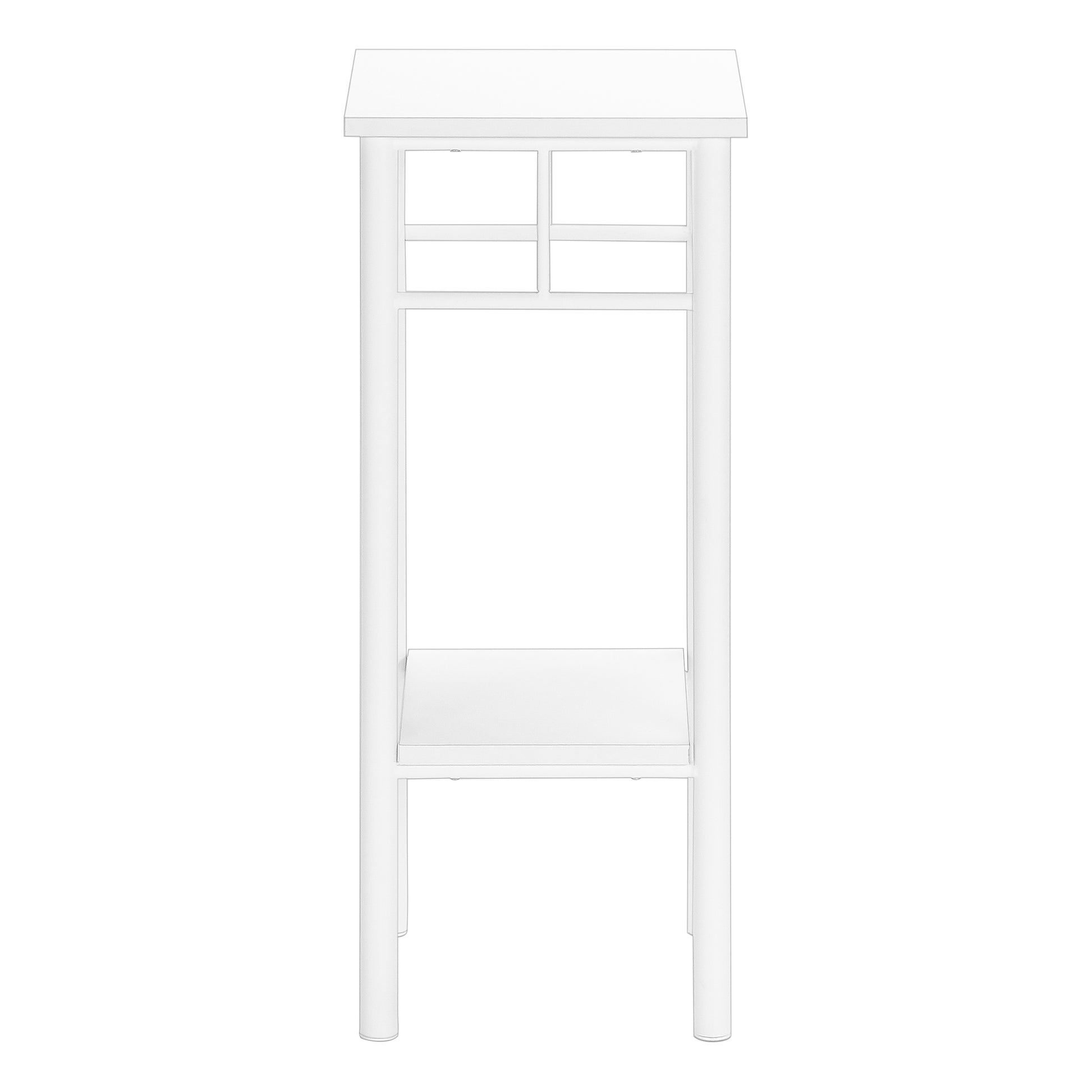 Accent Table, Side, End, Plant Stand, Square, Living Room, Bedroom, White Laminate, White, Contemporary, Modern White Mdf