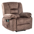 Power Lift Recliner Chair Sofa For Elderly With Massage Brown Velvet Power Remote Metal Primary Living Space Soft Cushion Back Heavy Duty American Design,American Traditional,Classic Pillow Top Arms Foam Velvet