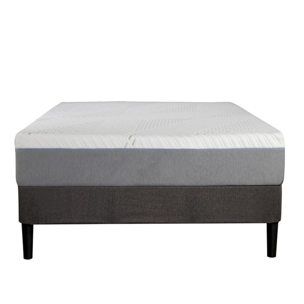 Full Size Cypress 10'' Medium Cooling Gel Memory Edge Support Pocket Spring Removable Cover Hybrid Mattress White Gray Foam Spring Full