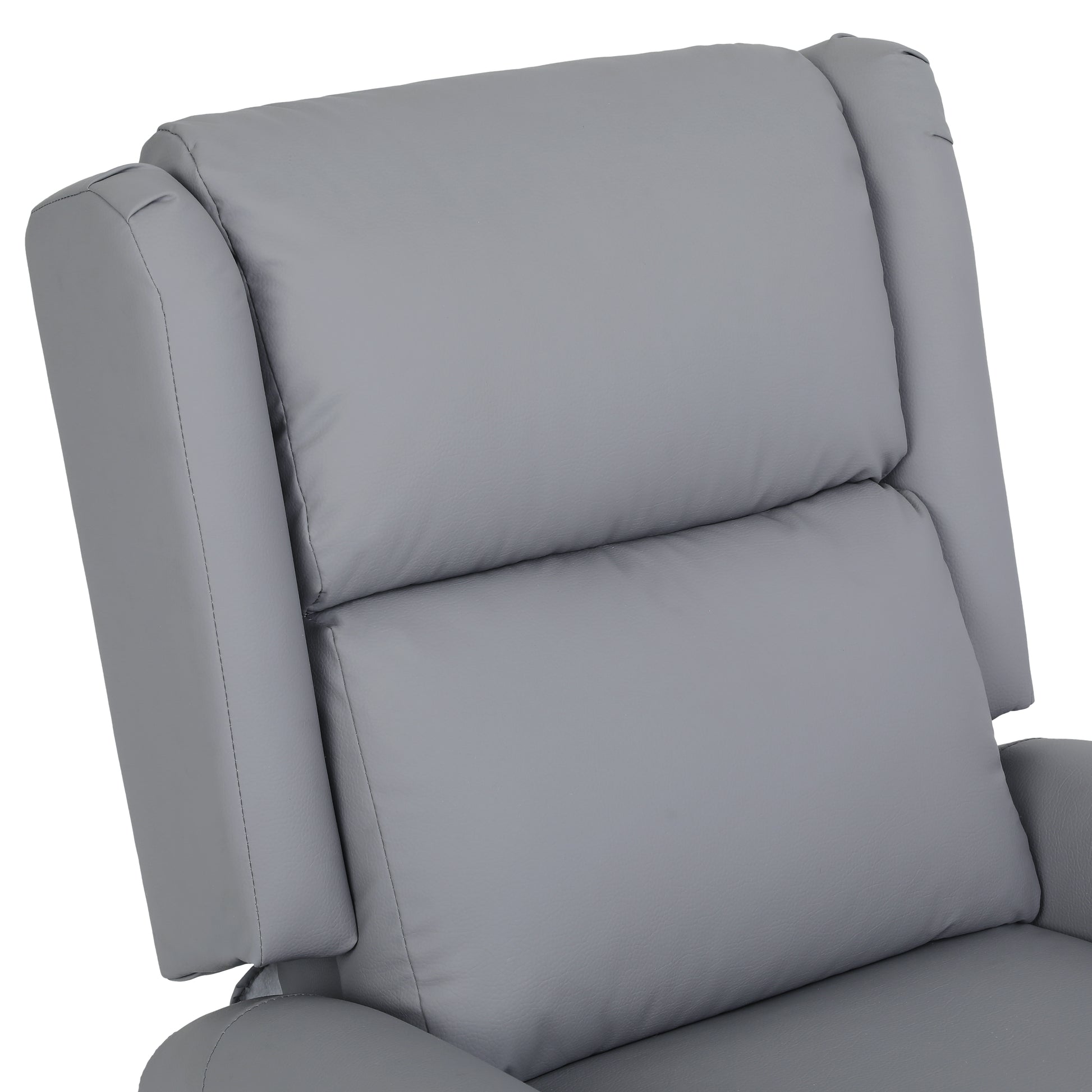 360 Degree Swivel Upholstered Manual Recliner With Trims For Living Room, Grey Gray Wood Primary Living Space Soft Handle Pu