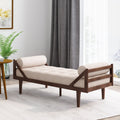 Chaise Lounge Beige Fabric