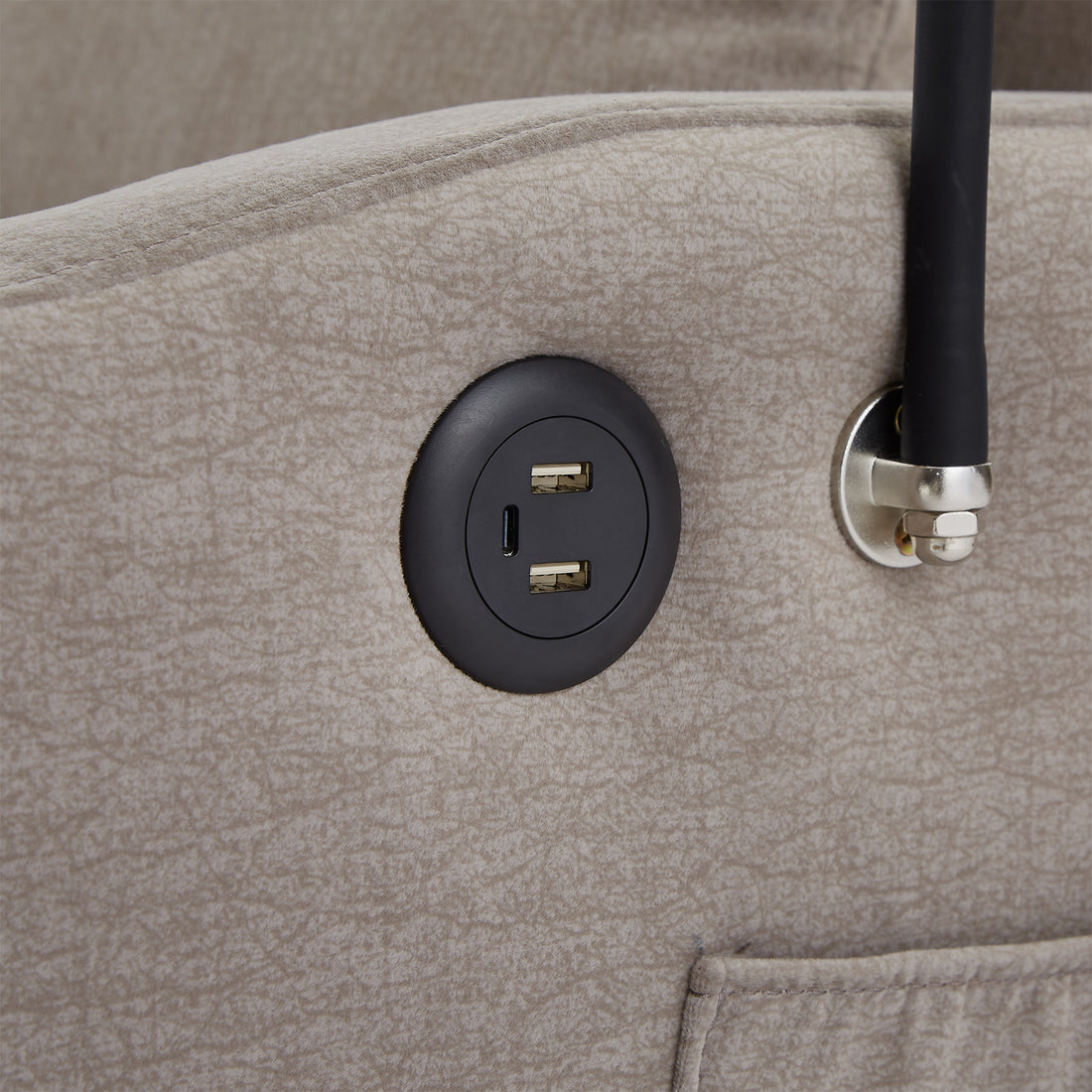 55.9" Convertible Sofa Bed Loveseat Sofa With Three Usb Ports, Two Side Pockets, Two Cup Holders And 360 Swivel Phone Holder For Living Room, Light Grey Light Grey Foam Polyester 2 Seat