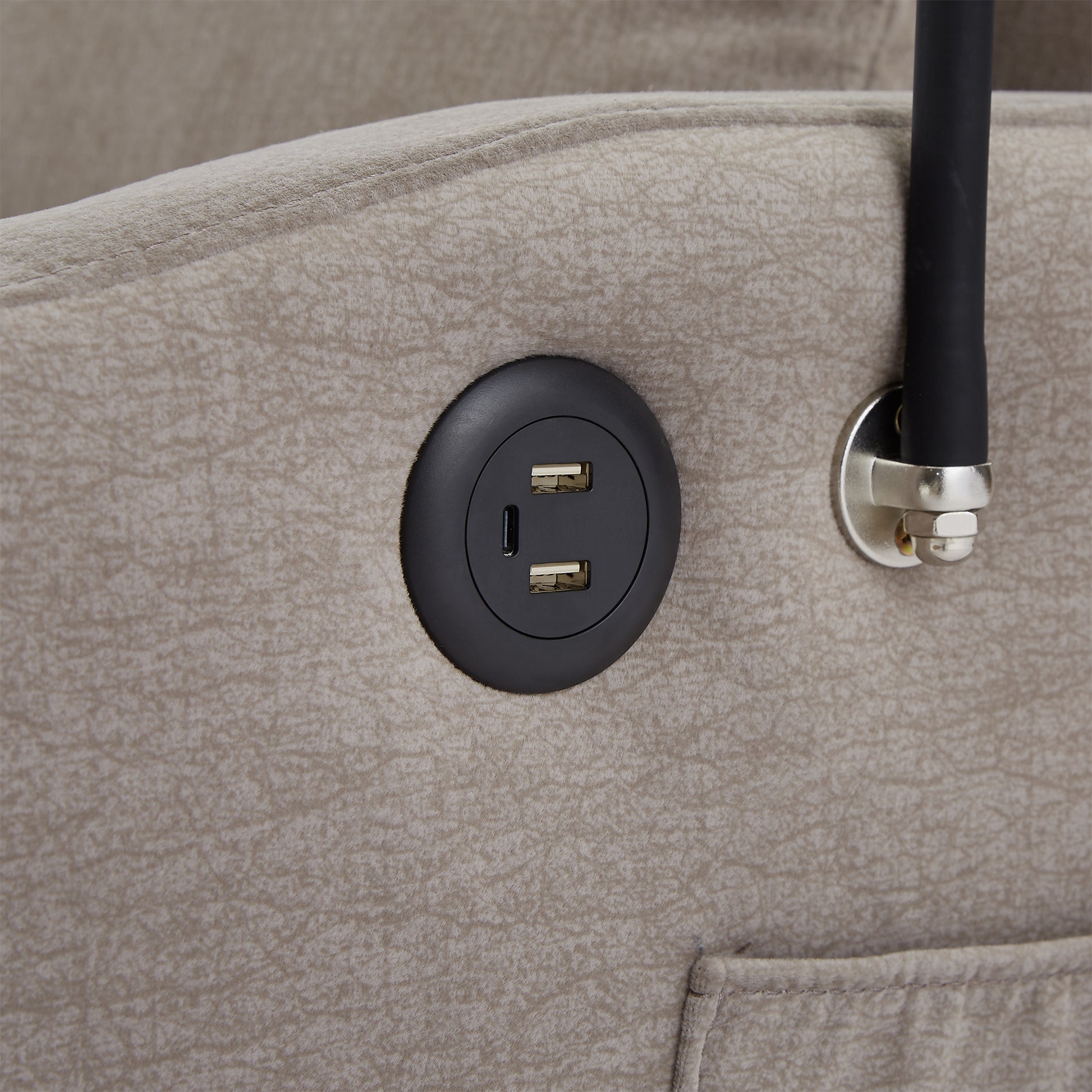 55.9" Convertible Sofa Bed Loveseat Sofa With Three Usb Ports, Two Side Pockets, Two Cup Holders And 360 Swivel Phone Holder For Living Room, Light Grey Light Grey Foam Polyester 2 Seat