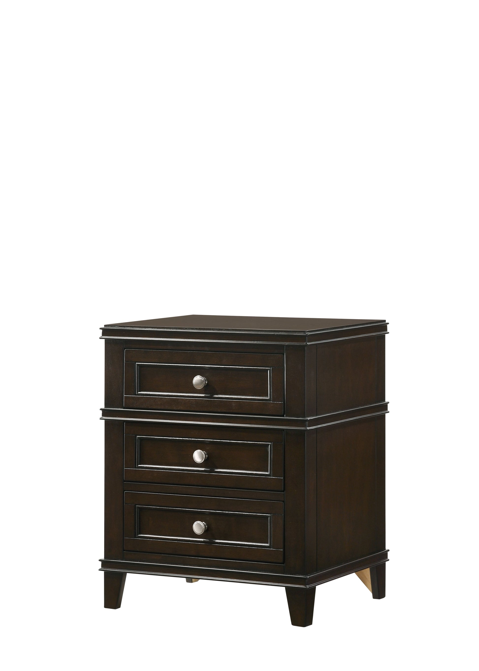 3 Drawer Nightstand W Usb Mahogany Solid Wood Mdf