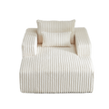 62.5 Inch Corduroy Sponge Sofa Lounge Chair,No Assembly Required,Fluffy Modern Sleeper Chair For Indoor Living Room Bedroom Beige Foam Corduroy 1 Seat