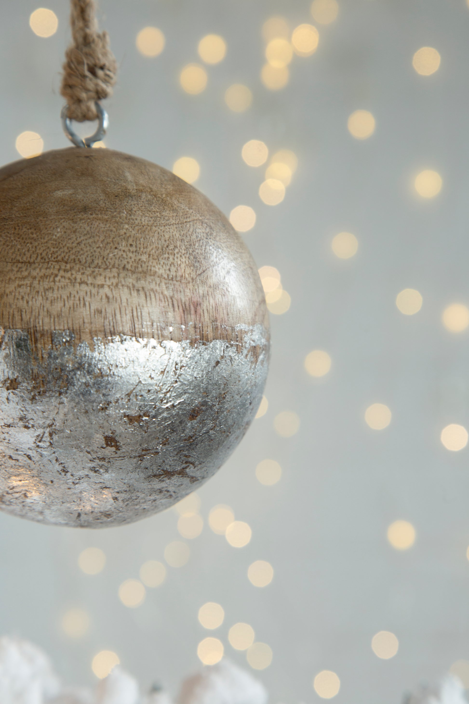 D4" Christmas Ball Ornaments, Wood Decorative Hanging Ball Christmas Tree Ornaments For Holiday Party Decorations, Set Of 4 Brown Wood