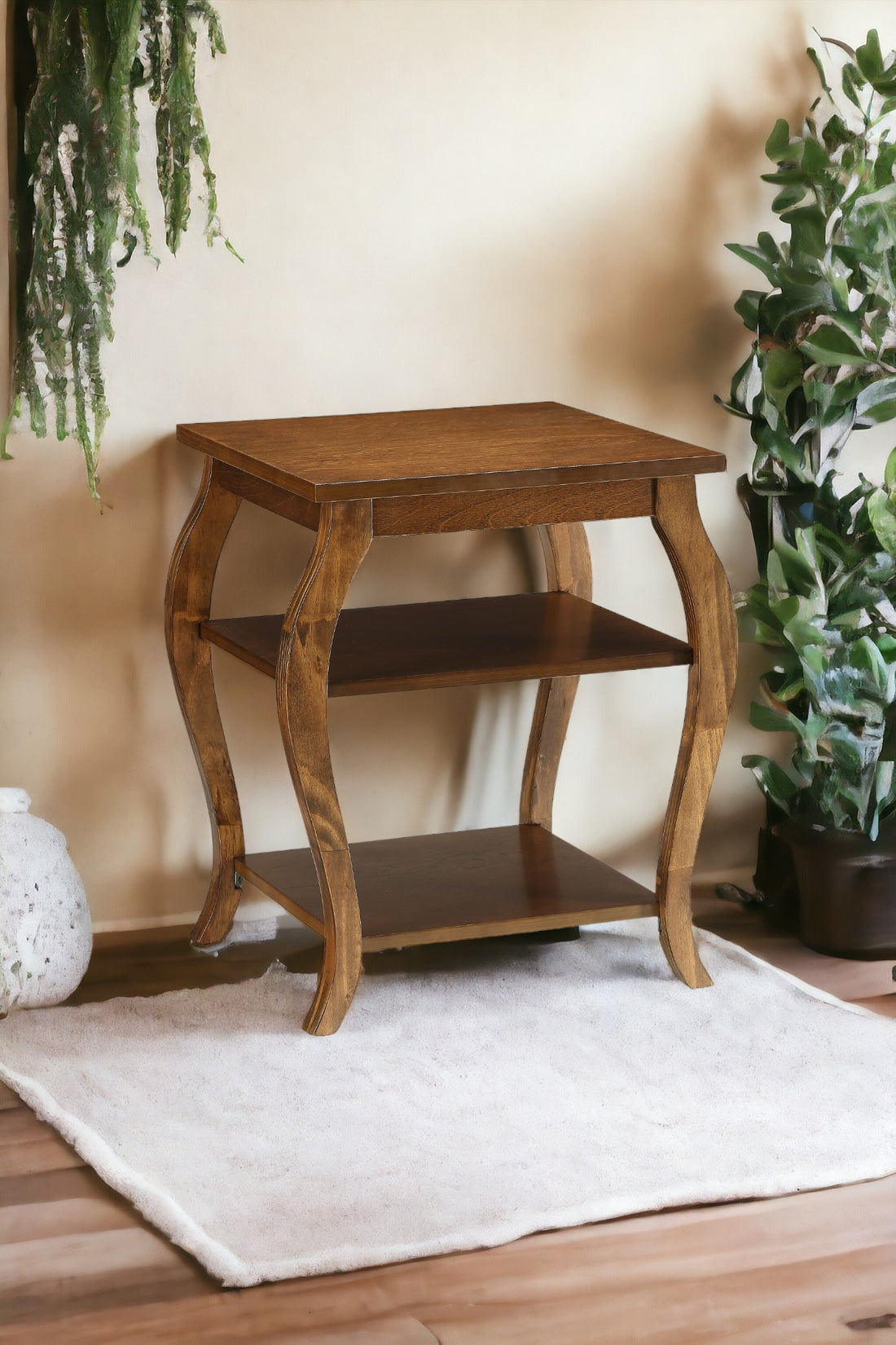 Becci Walnut Finish Accent Table Walnut Synthetic Wood