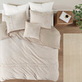 5 Piece Organic Cotton Oversized Comforter Cover Set W Removable Insert Natural King Cal King Natural Cotton