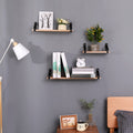 Floating Shelves, Long Wall Shelves Set Of 3, Wall Mounted Shelves With Brackets For Bedroom, Living Room, Kitchen, Bathroom Natural Wood Natural Wood Metal & Wood