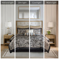 12 Piece Comforter Set With Cotton Bed Sheets Black King King Black Cotton