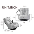 Adjustable Head And Waist, Game Chair, Lounge Chair In The Living Room, 360 Degree Rotatable Sofa Chair,Rotatable Seat Leisure Chair Deck Chair Gray Metal Soft Cotton Metal