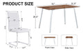 1 Table And 4 Chairs, Brown Tempered Glass Tabletop And Silver Metal Legs, Modern Minimalist Style Rectangular Glass Dining Table, Paired With 4 Modern Silver Metal Leg Chairs. 1123C 1162 Brown Seats 4 Glass