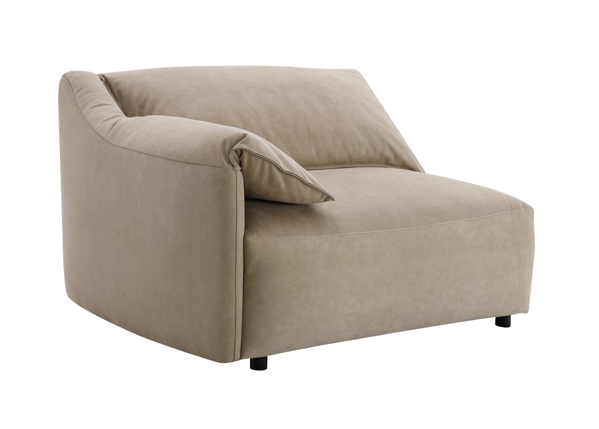 Veata Sectional Sofa, Light Brown Suede Lv03090 Light Brown Plywood 4 Seat