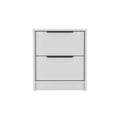 Kaia Nightstandend Table, Side Table Two Drawers, Metal Handle White White 2 Drawers Bedroom Rectangle Modern Shelf Particle Board Particle Board