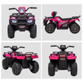 Aosom 12V Kids Atv Battery Operated With Aux Port & Usb, Kids 4 Wheeler With Tough Wear Resistant Tread, Electric Four Wheeler Kids Ride On Car Electric Car, Pink Pink Iron Plastic