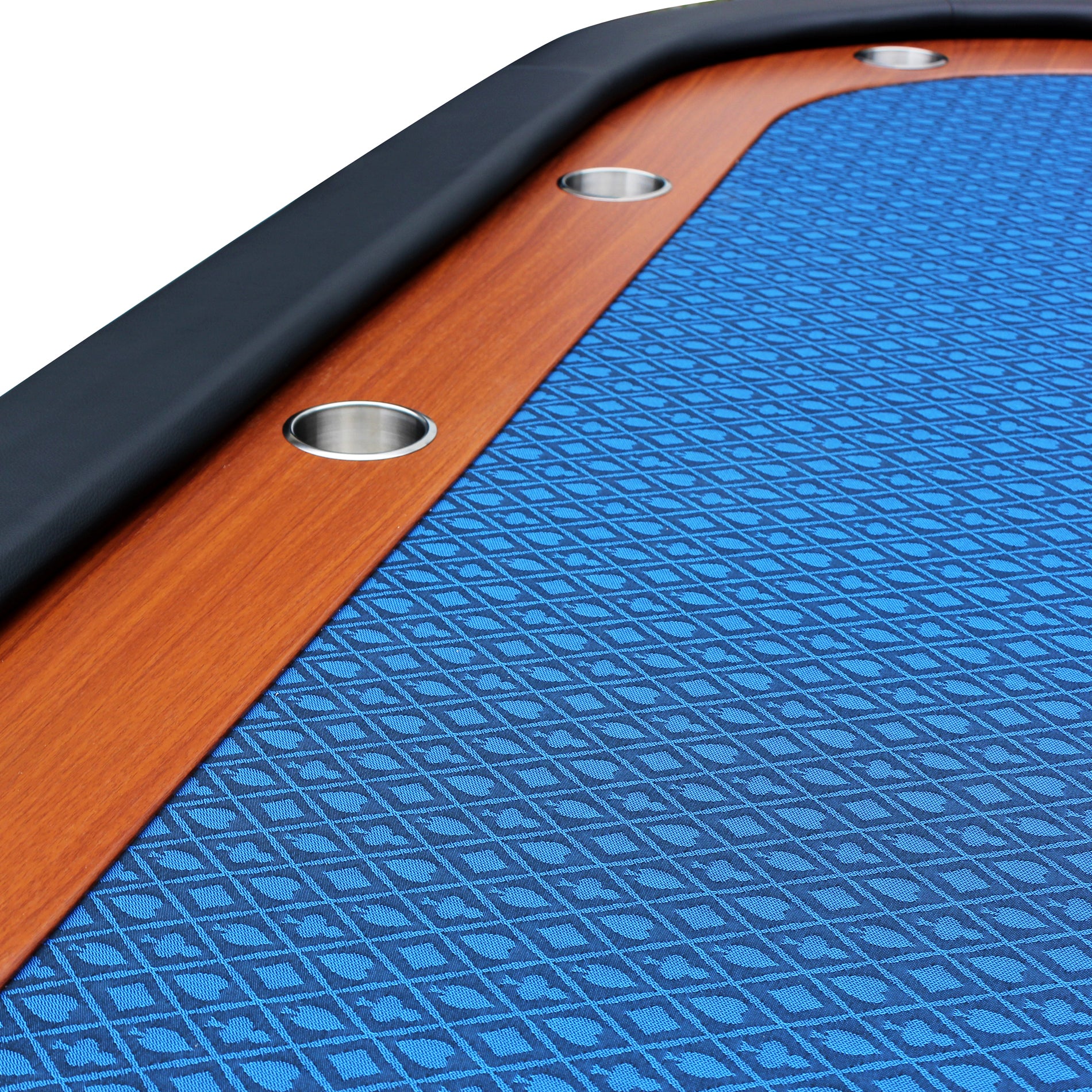 96" 10 Poker Table For 10 Players Casino Games With Speed Cloth Felt Pedestal Base Cup Holders Blue Blue Primary Living Space Modern Wood Stainless Steel