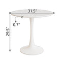 White Round Dining Table, 31.5