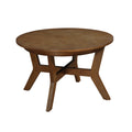 32Inch Wood Round Coffee Table For Living Room,Mid Century Farmhouse Circle Wooden Coffee Tables For Apartment, Easy Assembly, Walnut Walnut Rubber Wood