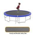 16Ft Trampoline With Balance Bar & Basketball Hoop&Ball, Astm Approved Reinforced Type Outdoor Trampoline With Enclosure Net Antique Blue Metal