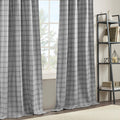 Plaid Faux Leather Tab Top Curtain Panel With Fleece Lining Only 1 Pc Panel Multicolor Polyester