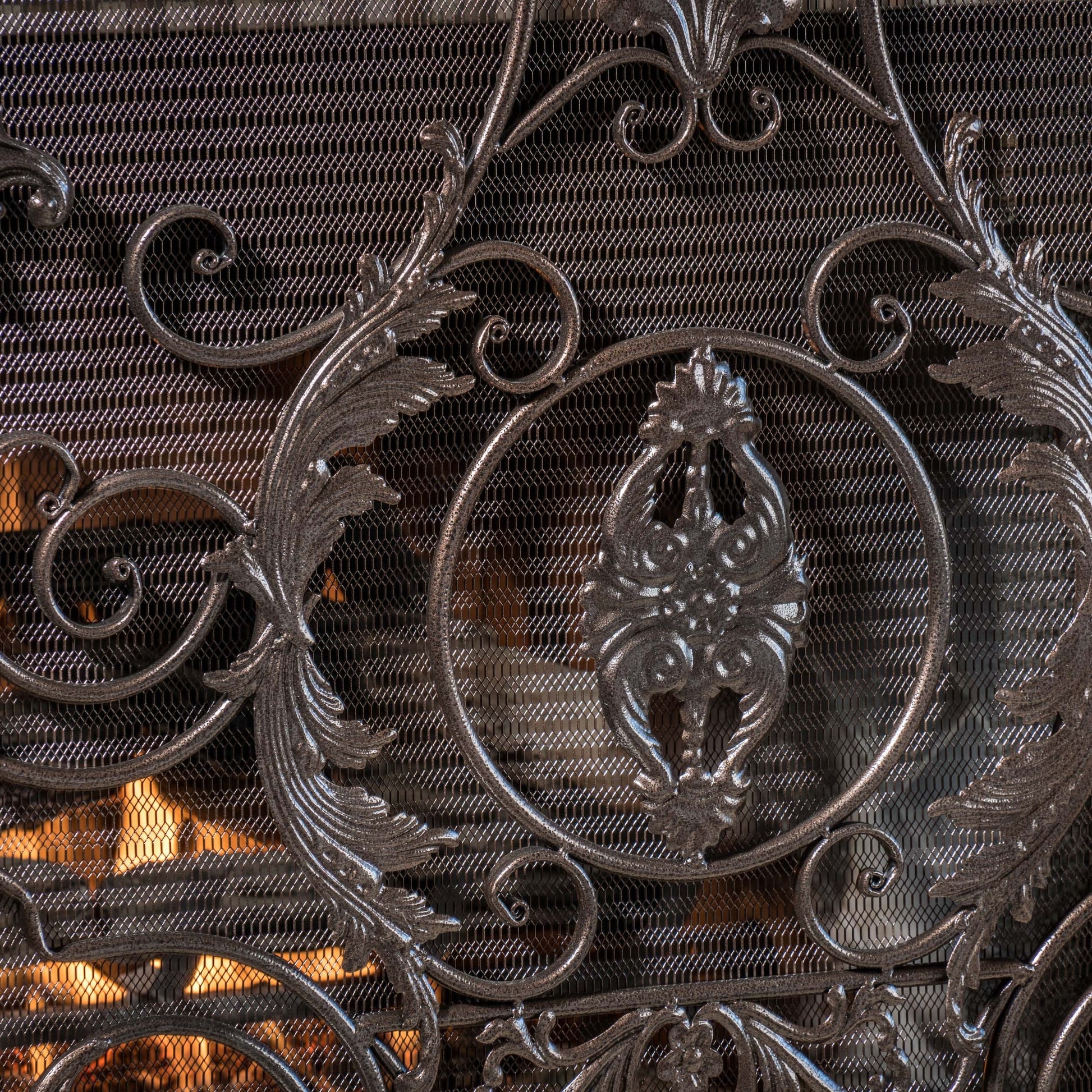 Waterbury Fireplace Screen Black Primary Living Space American Traditional Iron