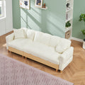 86.61 Inches Beige Technology Cloth Sofa, Three Sofa Lift Sofa Bed, Sofa Bed With Storage Cabinet, Sofa Is Soft And Comfortable, Suitable For Meeting Rooms, Living Rooms And Bedrooms Beige Tech Cloth 3 Seat
