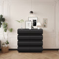8 Drawer Dresser For Bedroom, Black Dresser No Handle, Modern 8 Chest Of Drawers With Wide Storage Black Mdf