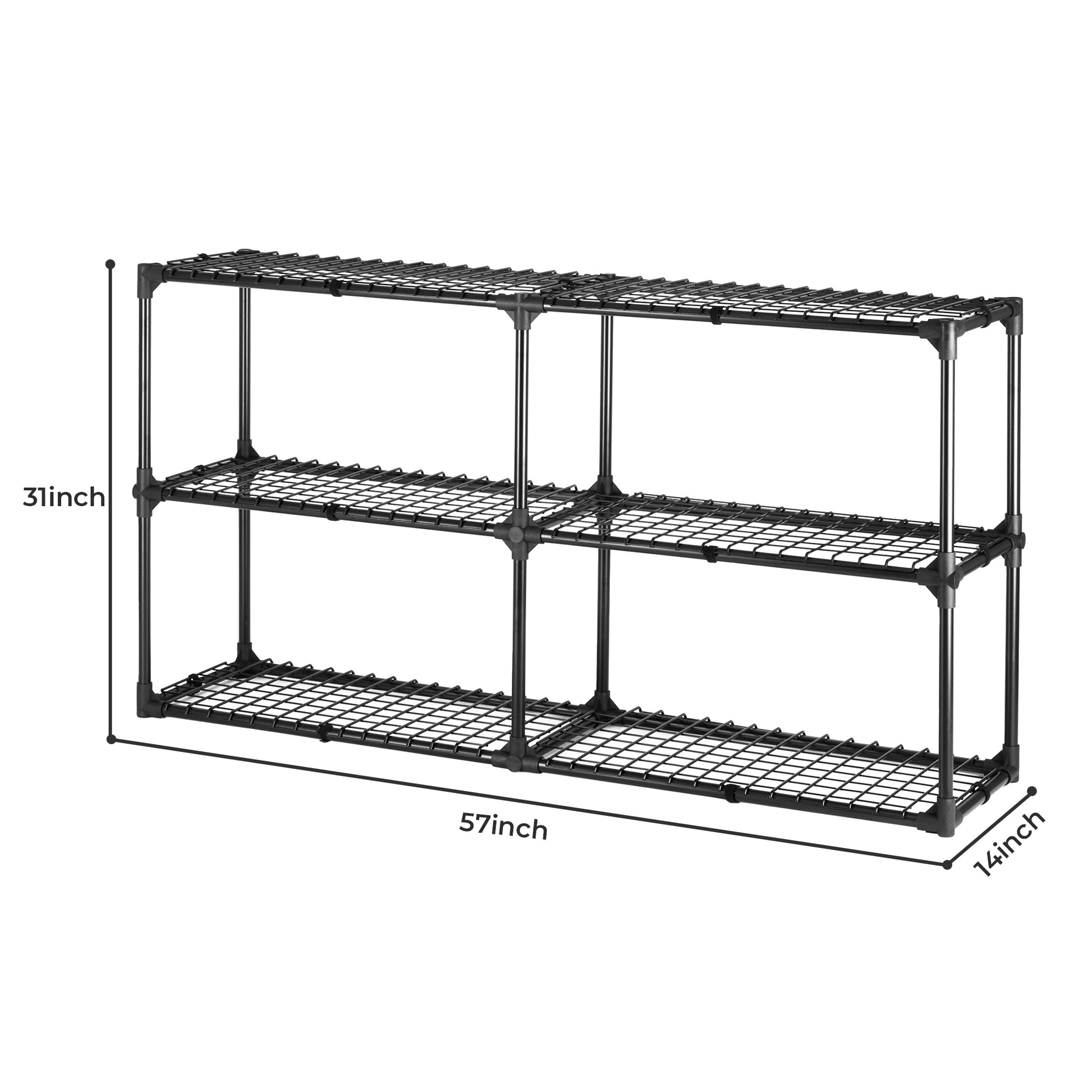 3 Shelf Wire Rack With Cover 2Pack Black Steel