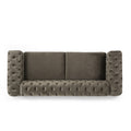 Mirod Comfy 3 Seat Sofa With Tufted Back And Arm, Modern For Living Room Grey Velvet 3 Seat