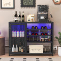 Bar Cabinet,Wine Bar Cabinet,Liquor Storage Credenza,Sideboard With Wine Racks & Stemware Holder,With Uab Socket,Metal Bracket,Placed In Family Bars,Hallways,Living Rooms,Color:Gray Silver Silk Thread 3 4 Spaces Gray Silver Primary Living Space Built In