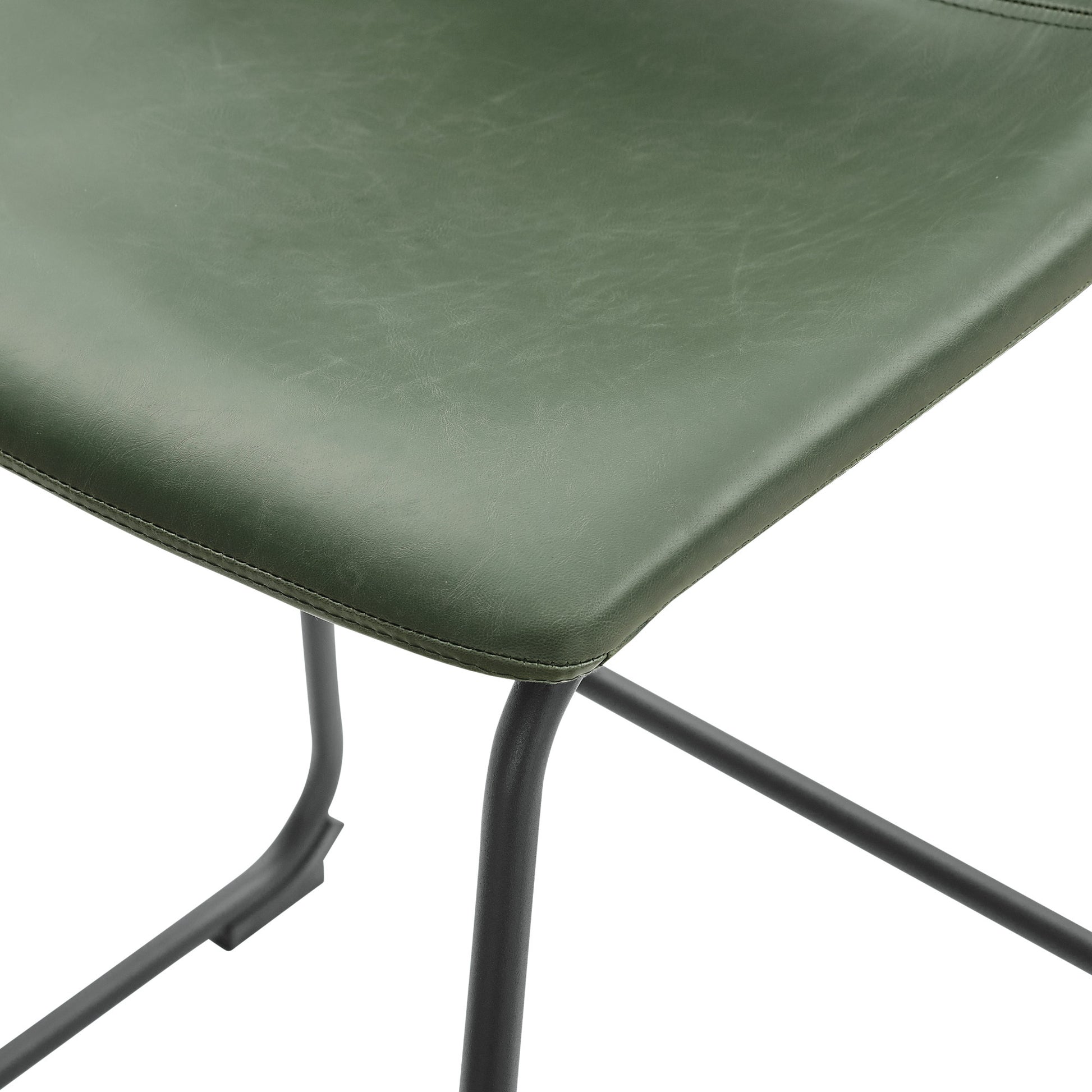 Industrial Faux Leather Counter Stools, Set Of 2 Brown Brown Polyurethane Foam Pu Leather