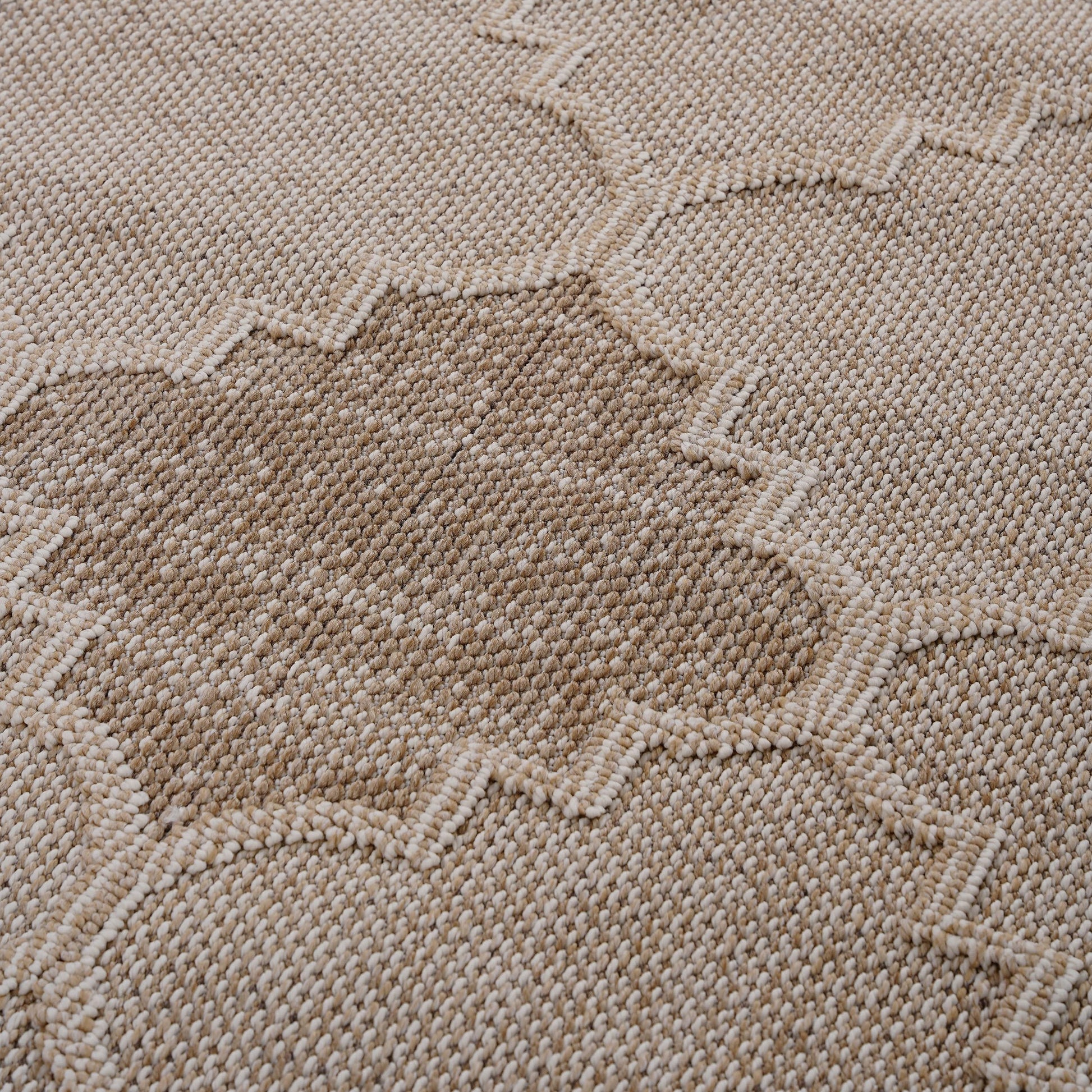 Naar Guros Collection 2X8 Cream Trellis Indoor Outdoor Area Rug Cream Polypropylene