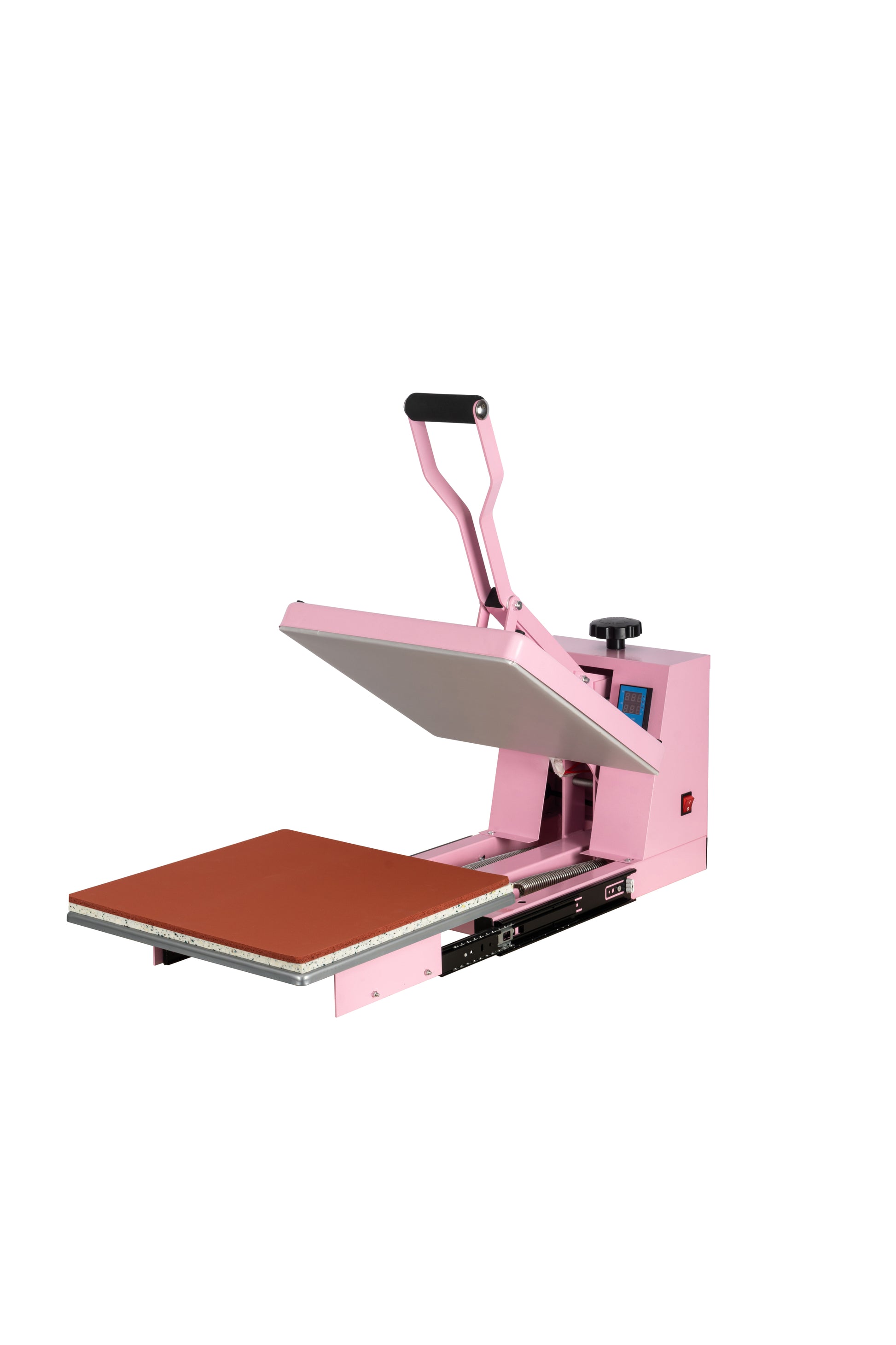 15X15 Manual Heat Press Machine With Slide Out Base Pink Aluminium