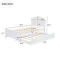 Twin Size Wood Platform Bed With Headboard And Twin Size Trundle, White Box Spring Not Required Twin White Wood Bed Frame Solid Wood Mdf