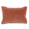 Rectangular Fabric Throw Pillow With Solid Color And Piped Edges, Terra Cota Light Brick Red Fabric