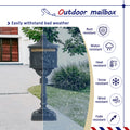 Mailbox Cast Aluminum Black Mail Box Postal Box Security Heavy Duty Black Aluminium