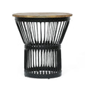 Side Table Natural Black Wood Metal