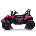 24V Kids Ride On Utv,Electric Toy For Kids W Parents Remote Control,Four Wheel Suspension,Low Start,Adjustable Speed,Multimedia Player,Early Education,Bluetooth,Rear Storage Space For Kids Aged 3 . Pink 50 99 Lbs Polypropylene