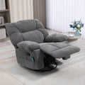 Homcom Vibration Massage Chair Recliner With Heat, Oversized Swivel Rocker Chair, Single Sofa, Teddy Fabric Manual Recliner Chair With Footrest, Remote, And 4 Side Pockets, Dark Gray Dark Gray Polyester