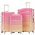 Hardshell Luggage Sets 3 Piece Gradient Color Expandable Suitcase With Spinner Wheels And Tsa Lock Lightweight 20