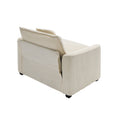 Mid Century Modern Set Of 2 Sofas With One 3 Seater Sofa And One Single Accent Chair, Light Beige Corduroy Fabric Beige Corduroy 4 Seat