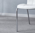 Modern Lattice Designdining Chair With Silver Metal Legs Set Of 4 Silver White Metal