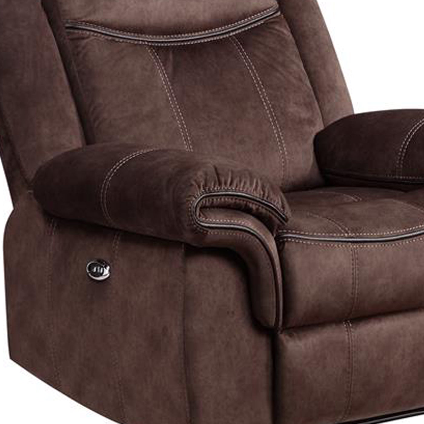 Jimny Domino Coffee Power Recliner Coffee Fabric