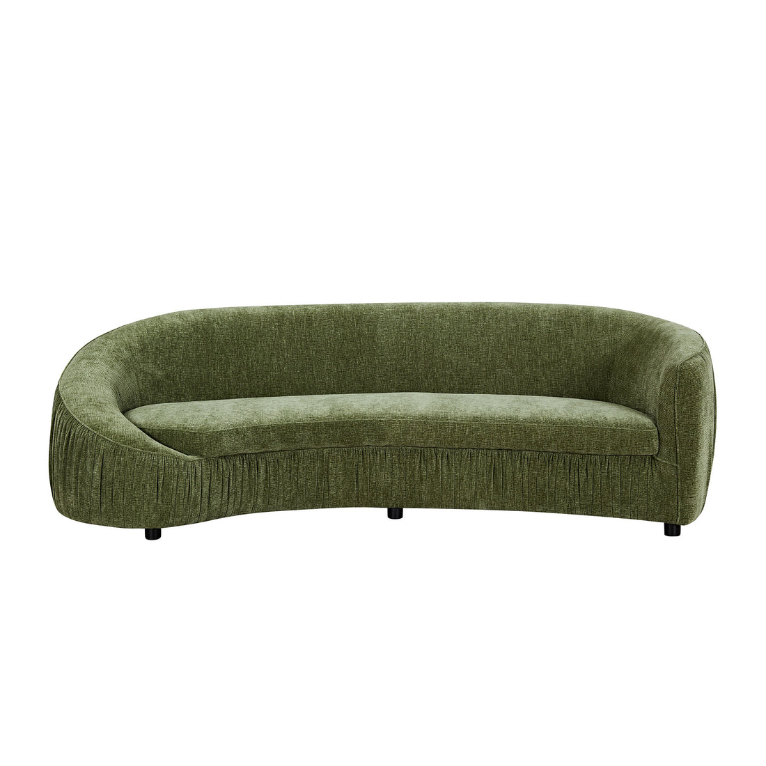 92.13 Inch Modern Design Curved Shaped Sofa Couch For Living Room,Upholstered Fabric 4 Seat Sofa No Need To Assembly Couch For Apartment,Green Green Polyester 4 Seat