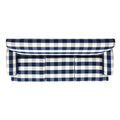 Alana Lawson Three Cushion Tightback Sofa, Blue Lattice Woven Blue Plaid Foam Fabric 3 Seat