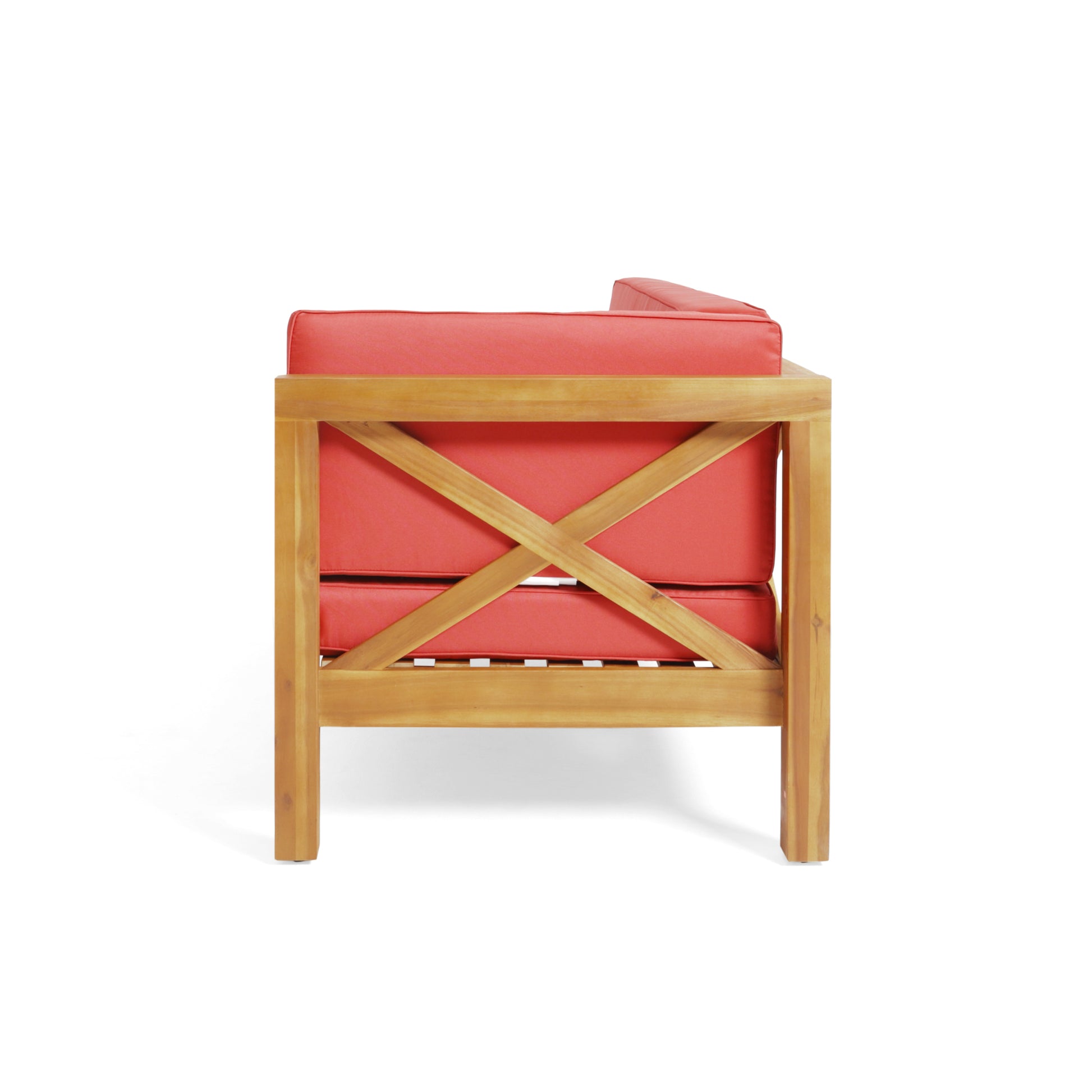 Brava X Back Corner Bench R With Coffee Tablered Red Acacia Wood