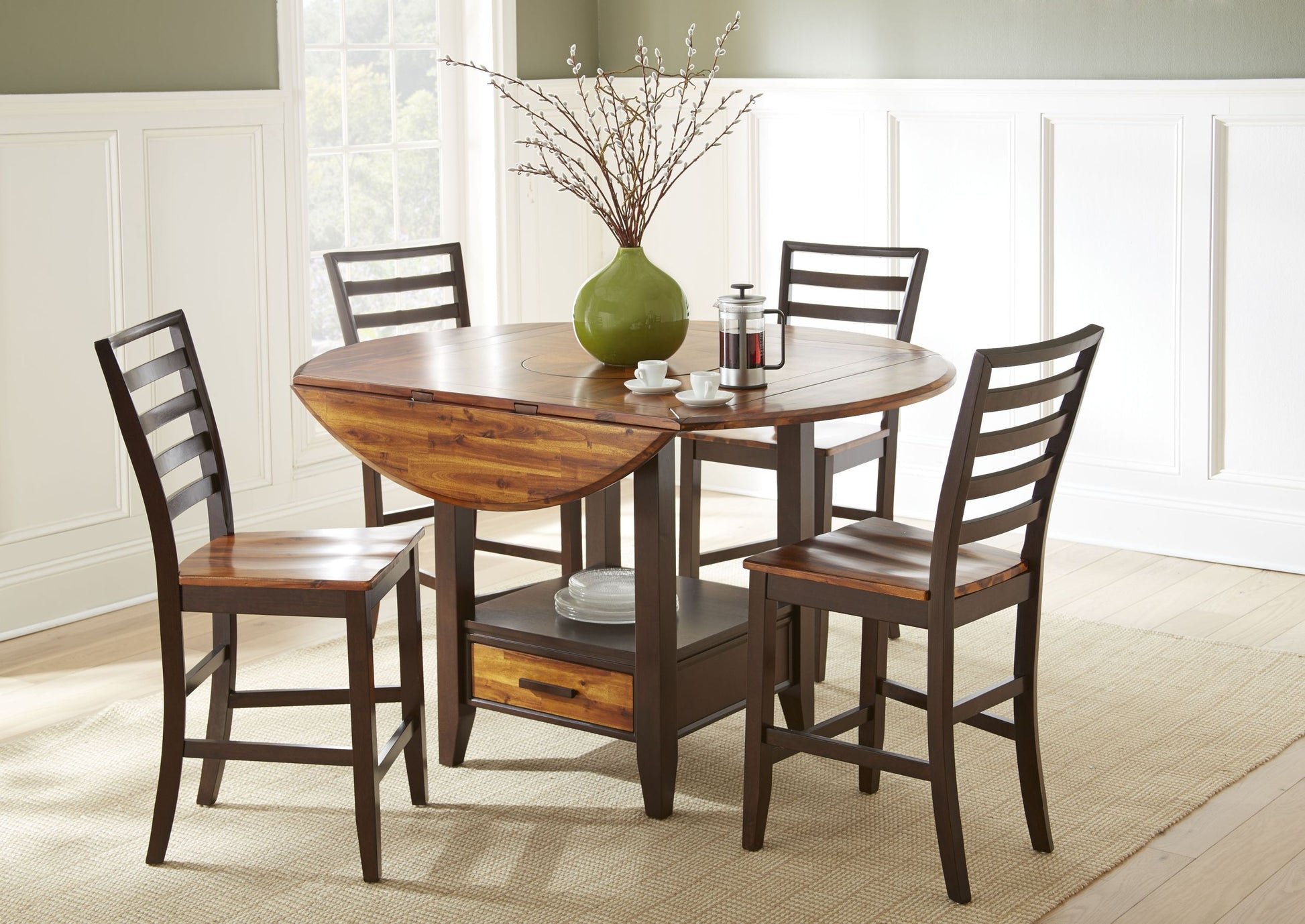 Abaco Counter Chair Set Of 2 Brown Brown Wood